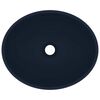 vidaXL Lavandino Lusso Ovale Blu Scuro Opaco 40x33 cm in Ceramica