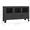 vidaXL Credenza Antracite Industriale 105x35x62 cm in Metallo e Vetro