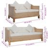 vidaXL Set di Divani 2 pz con Cuscini in Rattan Naturale