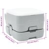 vidaXL Toilette da Campeggio Grigio e Bianco 41,5 x 36,5 x 30 cm