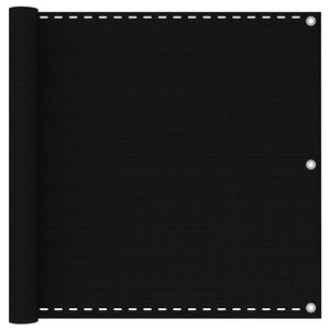 vidaXL Paravento da Balcone Nero 90x600 cm in HDPE