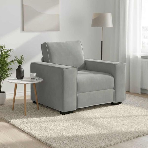 vidaXL Divano Sedia Grigio Chiaro 100x78x84 cm Velluto