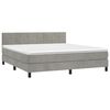 vidaXL Letto a Molle con Materasso e LED Grigio Chiaro 160x200 cm Velluto