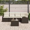 vidaXL Set Divano da Giardino 6 pcs Marrone e bianco Poly Rattan