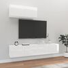 vidaXL Set Mobili Porta TV 3 pz Bianco Lucido in Legno Multistrato