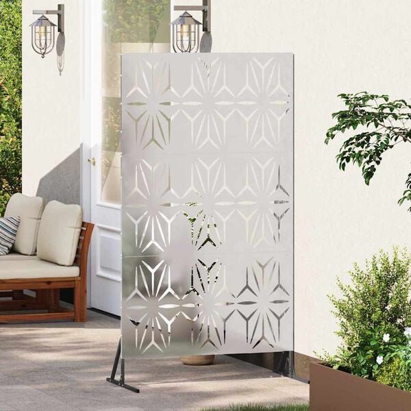 vidaXL Schermo per Privacy Grigio 100 x 50 x 180 cm Acciaio