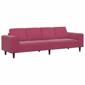 vidaXL Divano per Soggiorno Rosso Vino 250 x 77 x 76 cm