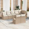 vidaXL Set Divano da Giardino 8 pcs Beige e Bianco polyrattan