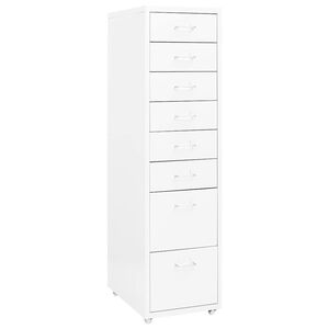 vidaXL Schedario Mobile Bianco 28x41x109 cm in Metallo