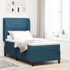 vidaXL Letto a molle con materasso Blu Scuro 190 x 90 cm Velluto