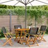 vidaXL Set da Pranzo per Giardino 5pz Nero Polyrattan e Legno Massello