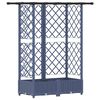 vidaXL Letto Rialzato con Griglia e Tetto Grigio 124 x 40 x 123 cm PP