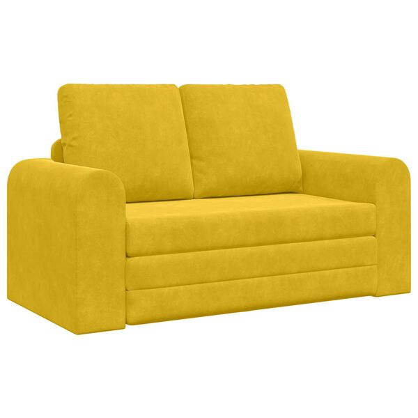 vidaXL Divano letto 60cm Giallo Velluto