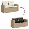 vidaXL Set Divani da Giardino 7 pz con Cuscini Beige in Polyrattan