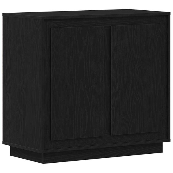 vidaXL Credenza Rovere Nero 80 x 40 x 75 cm Legno multistrato