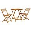 vidaXL Set da Bistrot 3pz Beige in Polipropilene e Legno Massello