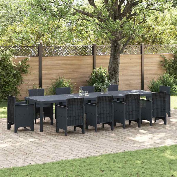 vidaXL Tavolo da Pranzo da Giardino Antracite 350 x 100 x 73 cm