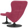 vidaXL Sedia Egg con Pouf Rosso Vino Velluto