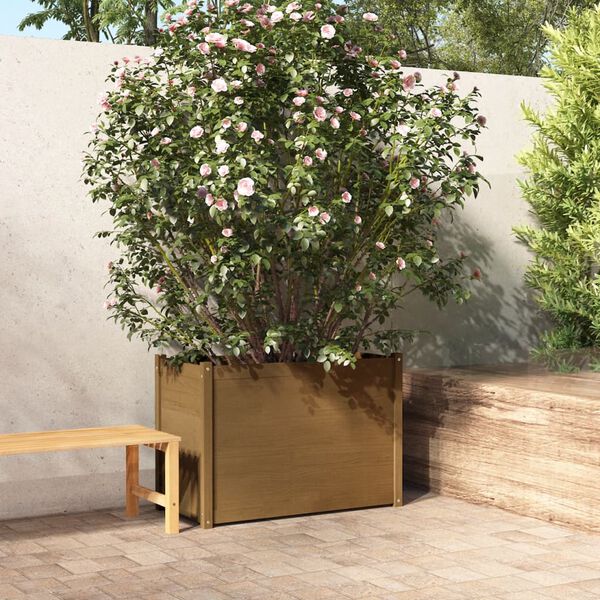 vidaXL Fioriera Giardino Marrone Ambra 100x50x70cm Legno Massello Pino
