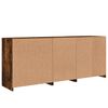 vidaXL Credenza con Luci LED Rovere Fumo 181,5x37x67 cm