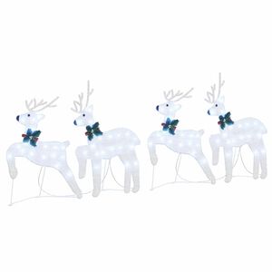 vidaXL Renne LED 4 pz Argento 45 x 19 x 65 cm Tessuto