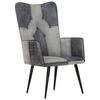 vidaXL Poltrona Wingback Grigia in Vera Pelle