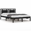 vidaXL Giroletto Nero in Legno Massello 135x190 cm Double