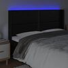 vidaXL Testiera a LED Nera 183x16x118/128 cm in Similpelle