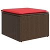 vidaXL Sgabello da giardino con cuscino marrone 55x55x37 cm in polyrattan