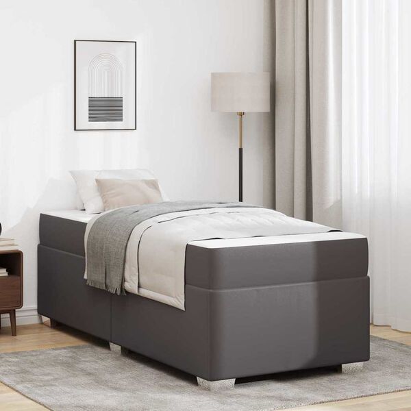 vidaXL Struttura del letto con materasso Grigio 100 x 200 cm Tessuto