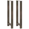 vidaXL Gambe per tavolo da bar in acciaio naturale 2 pz 40x(110-111) cm in acciaio