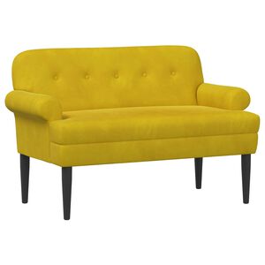 vidaXL Loveseat con bottoni imbottiti Giallo 120 x 66 x 78 cm Velluto