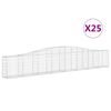 vidaXL Cesti Gabbioni ad Arco 25 pz 400x30x60/80 cm Ferro Zincato