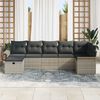 vidaXL Set Divano da Giardino 7 pcs Grigio chiaro polyrattan