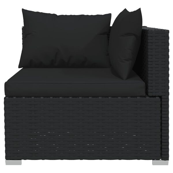 vidaXL Set Divani da Giardino 12 pz con Cuscini in Polyrattan Nero