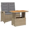 vidaXL Set da Pranzo da Giardino 2 pz con Cuscini Beige in Polyrattan