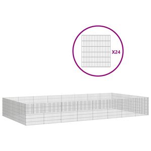 vidaXL Recinto per Animali Ruspante 24 Pannelli 54x60 cm Ferro Zincato