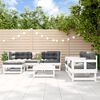 vidaXL Set Divani da Giardino 7pz con Cuscini in Legno Massello Bianco