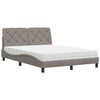 vidaXL Letto con Materasso Tortora 120x200 cm in Tessuto
