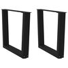 vidaXL Gambe per Tavolino da Caff&egrave; a Forma di V 2 pz Nere 60x(42-43,3) cm Acciaio