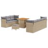 vidaXL Set Divano da Giardino con cuscino 10 pcs beige e grigio chiaro