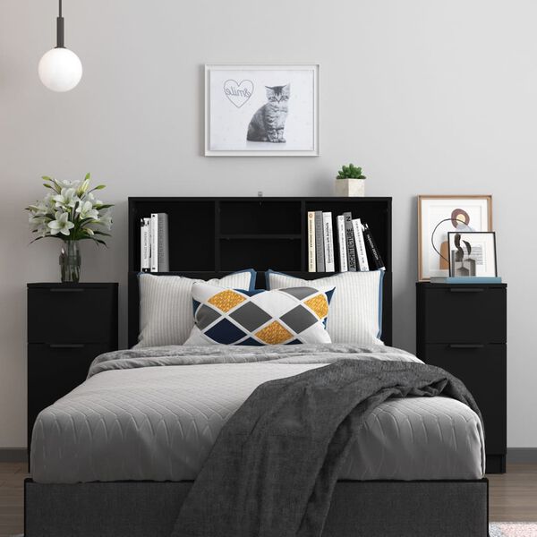 vidaXL Credenze 2 pz Nere 30x30x70 cm in Legno Multistrato