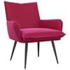 vidaXL Poltrona Rosso Vino Velluto