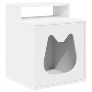 vidaXL Casa per Gatti Bianco 42.5 x 40 x 52.5 cm Legno multistrato