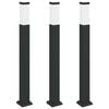 vidaXL Lampioni a palo 3 pz 80 cm Nero IP44