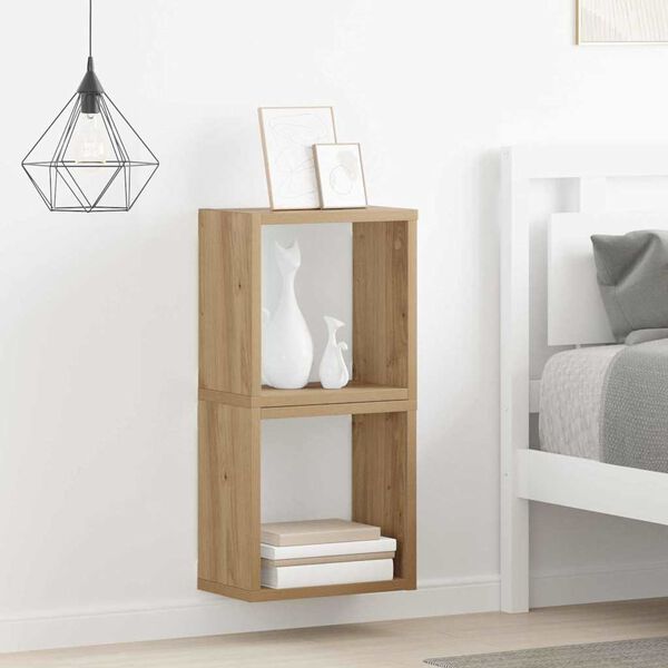 vidaXL Scaffali da parete 2 pcs Rovere artigianale 26 x 15 x 26 cm