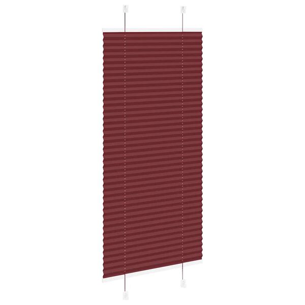 vidaXL Tenda Plissettata Rosso Bordeaux 65x100 cm Larghezza Tessuto