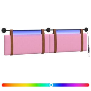 vidaXL Testiera sospesa Con luce LED Rosa PU Antico