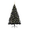 vidaXL Albero di Natale artificiale con luci integrate Nero 180 cm PVC
