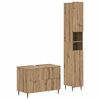 vidaXL Set di Armadi da Bagno da 2 Pezzi ZWOLLE Rovere Artigianale